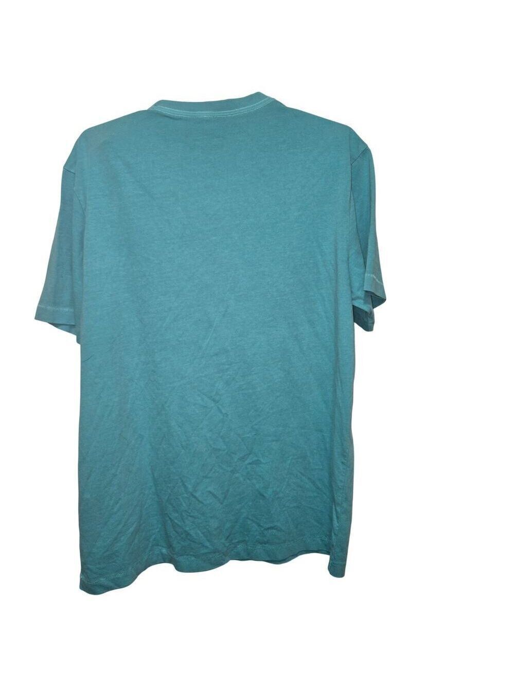 American Eagle Super Soft Logo Tee Mens M Teal Wave Graphic - Picture 2 of 12